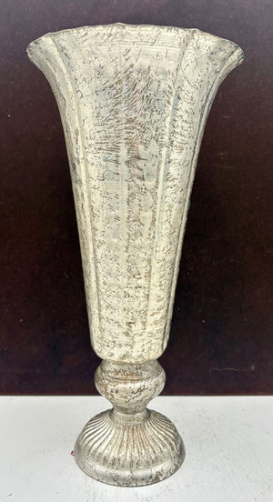 Silver Distress Tin Lita Vase 14"