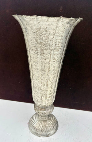 Silver Distress Tin Lita Vase 14"