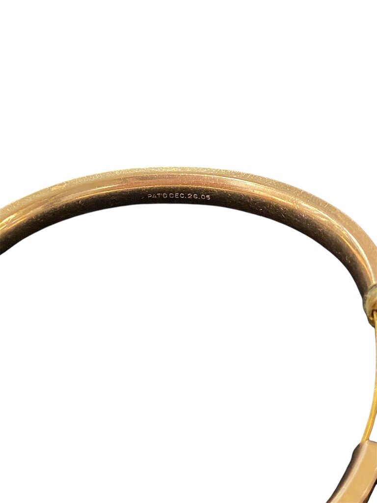 Bates & B. Floral Etched Gold Toned Bangle