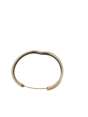 Bates & B. Floral Etched Gold Toned Bangle