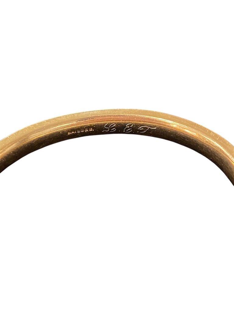 Bates & B. Floral Etched Gold Toned Bangle