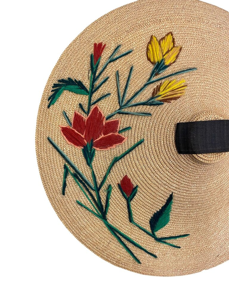 VTG Edith Nice La Capeline Nicoise Straw Hat (damage to tie)