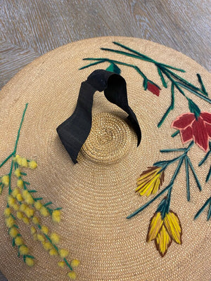 VTG Edith Nice La Capeline Nicoise Straw Hat (damage to tie)