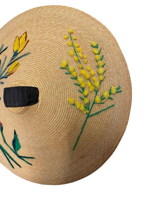 VTG Edith Nice La Capeline Nicoise Straw Hat (damage to tie)