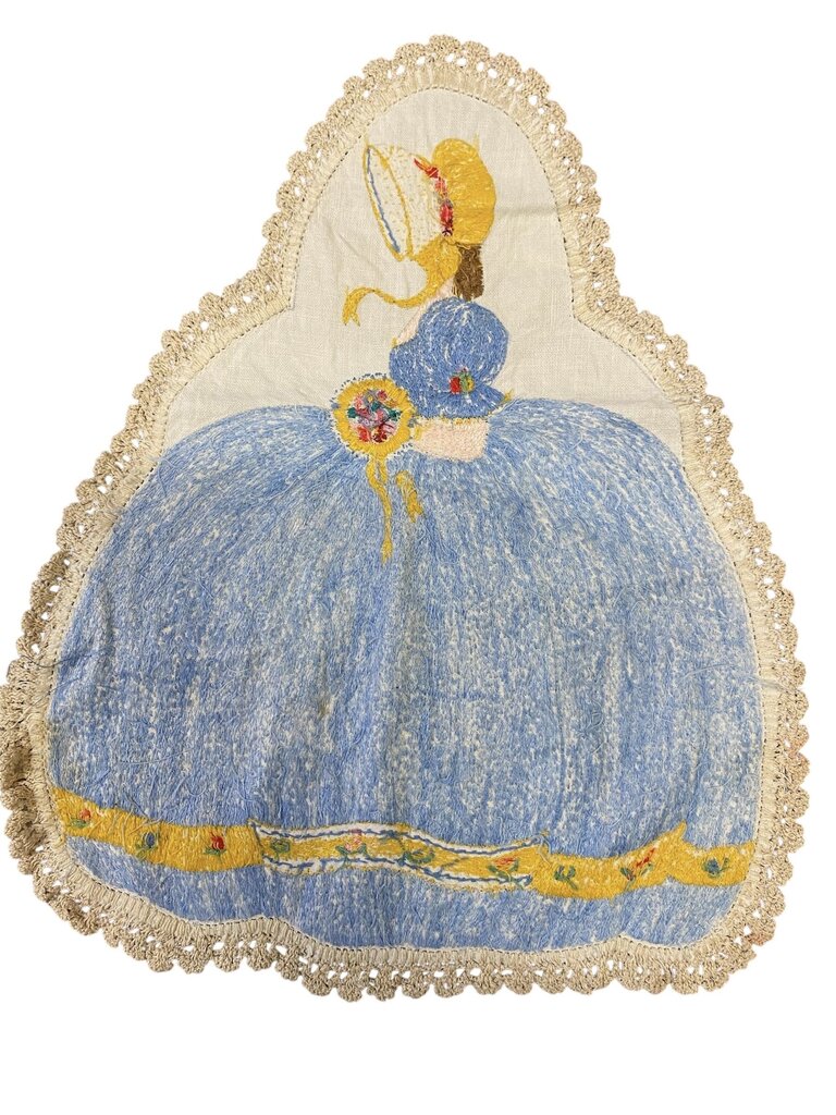 Antique Embroidered Dresser Scarf (set of 2)
