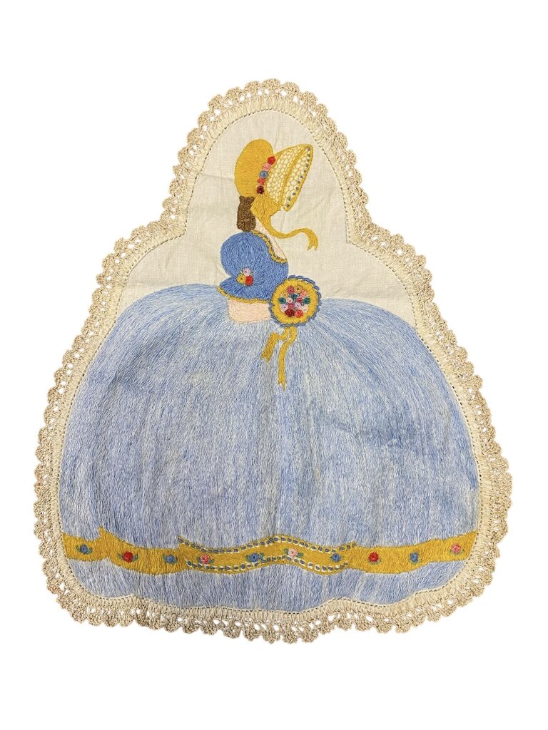 Antique Embroidered Dresser Scarf (set of 2)