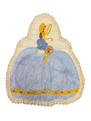 Antique Embroidered Dresser Scarf (set of 2)
