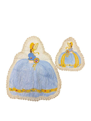 Antique Embroidered Dresser Scarf (set of 2)