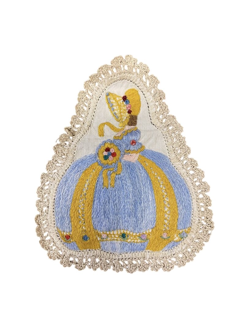 Antique Embroidered Dresser Scarf (set of 2)