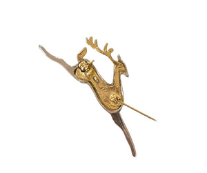 Liz Claiborne Silver & Gold Toned Reindeer Brooch