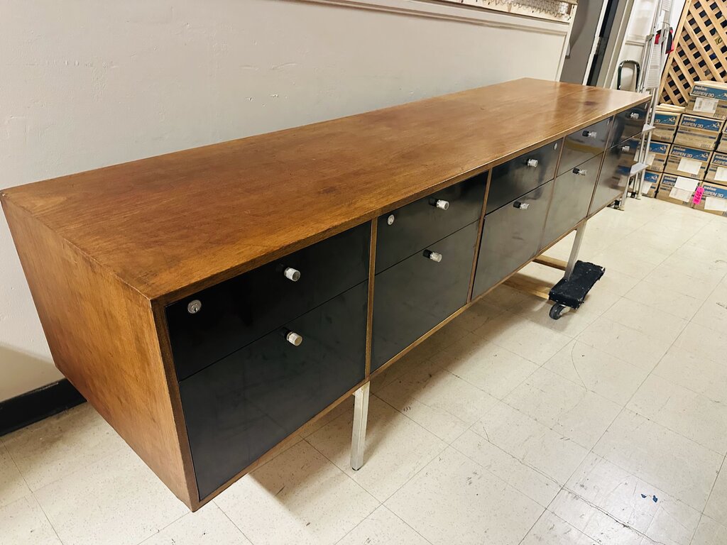 American Modern Walnut Credenza/ Dresser 94x24x30