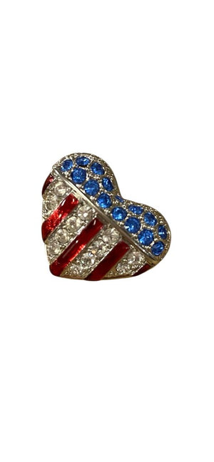 Swarovski Brave Heart American Flag Pin