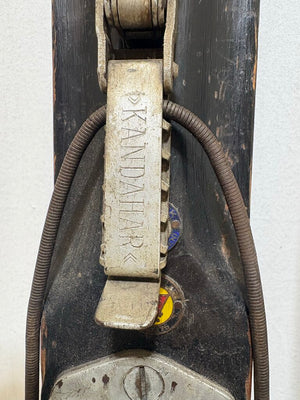 Early 20th C. 1920's Era Gebruder Schick Skis Kandahar Bindings w/ Plastic coated Bamboo Poles (4Pcs)