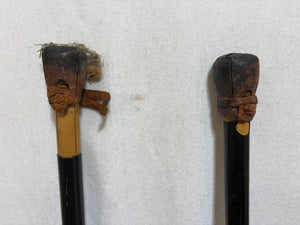 Early 20th C. 1920's Era Gebruder Schick Skis Kandahar Bindings w/ Plastic coated Bamboo Poles (4Pcs)