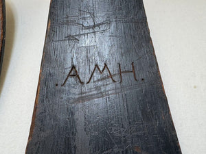 Early 20th C. 1920's Era Gebruder Schick Skis Kandahar Bindings w/ Plastic coated Bamboo Poles (4Pcs)