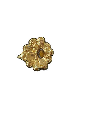Gold Toned Stud Earrings (Marked L & R)