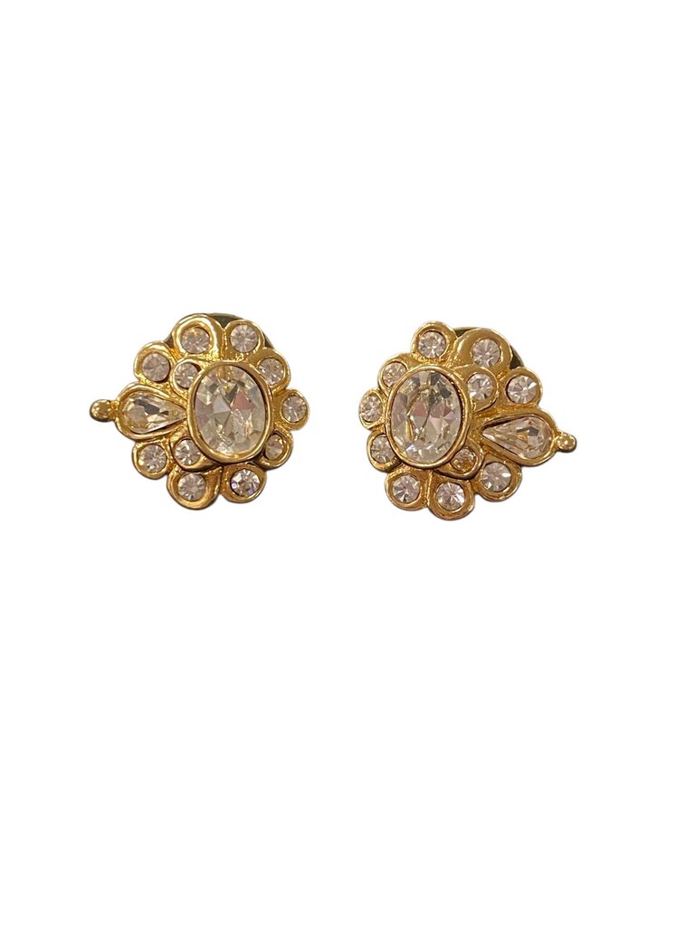 Gold Toned Stud Earrings (Marked L & R)