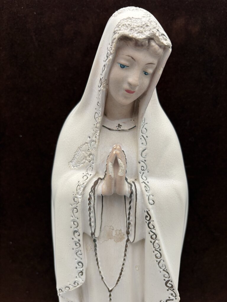 Columbia Statuary Chalk-ware Painted "Our Lady of Fatima" Statue 18"