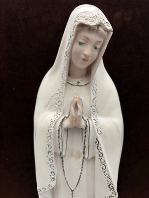 Columbia Statuary Chalk-ware Painted "Our Lady of Fatima" Statue 18"