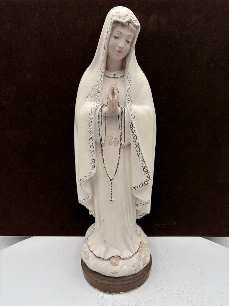 Columbia Statuary Chalk-ware Painted "Our Lady of Fatima" Statue 18"