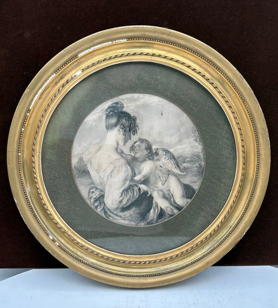 Edward J Portbury Late 19th C. Etching "The Dangerous Playmate" 1852