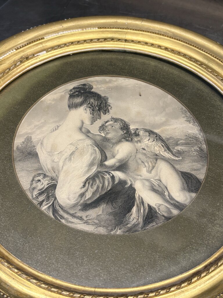 Edward J Portbury Late 19th C. Etching "The Dangerous Playmate" 1852