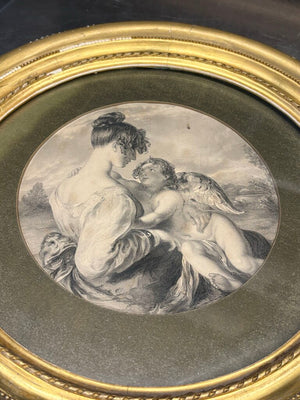 Edward J Portbury Late 19th C. Etching "The Dangerous Playmate" 1852