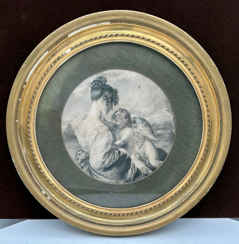 Edward J Portbury Late 19th C. Etching "The Dangerous Playmate" 1852