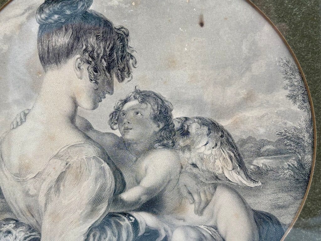 Edward J Portbury Late 19th C. Etching "The Dangerous Playmate" 1852