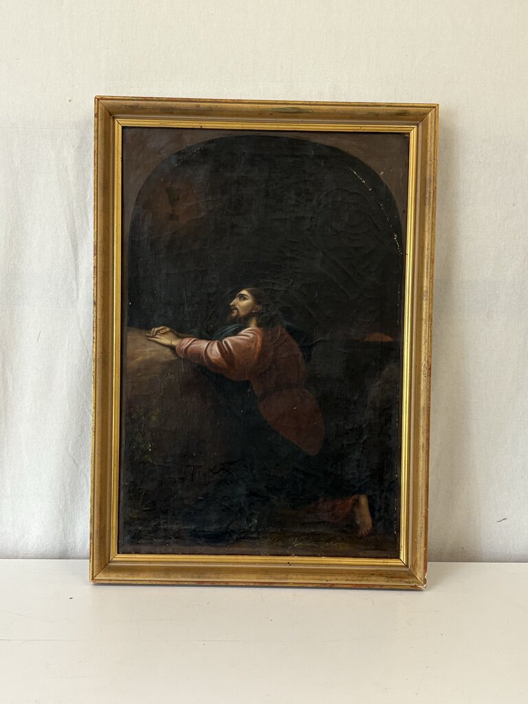 Mid 19th C. Fyodor Bruni Oil on Canvas "Agony in the Garden" Signed