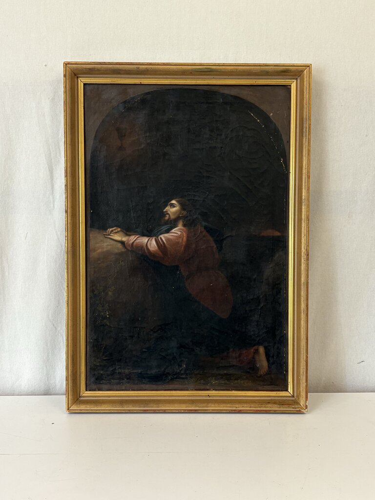 Mid 19th C. Fyodor Bruni Oil on Canvas "Agony in the Garden" Signed