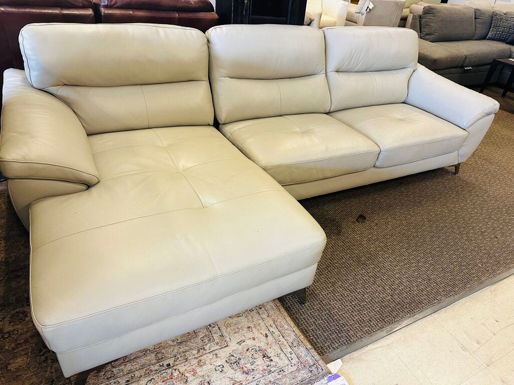 Brevin Leather Reclining Sectional Orig $2199 (104 X 61 X 39)