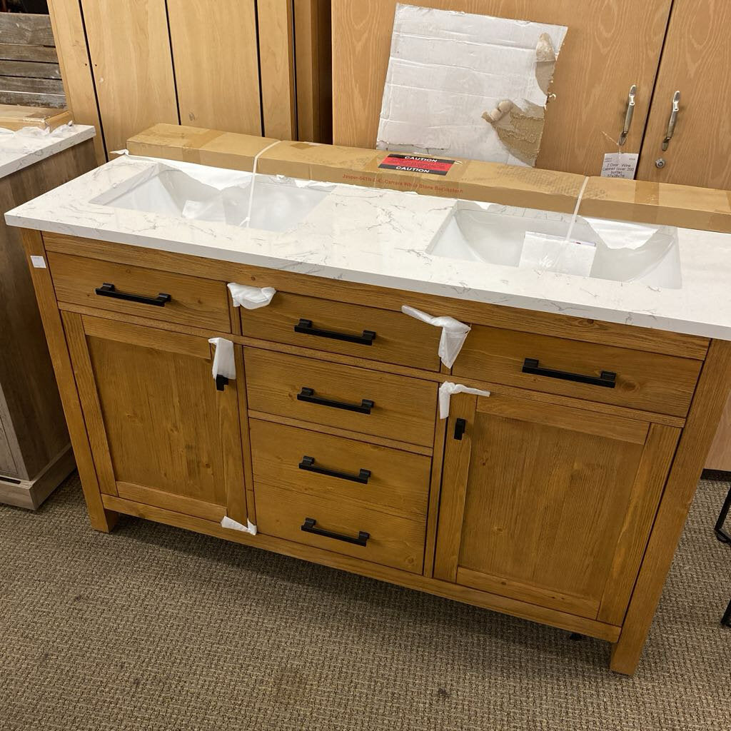 Studio Jasper Double Vanity Sink 54x22x34 Orig: $1600 by Miss Daisy's Consignment & Auction House