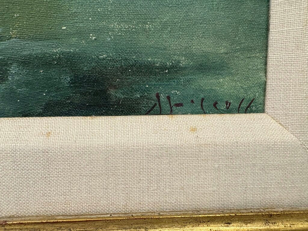 Mid 20th C. Paris Hotel de Ville Oil on Canvas Signed Artist Unknown