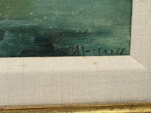 Mid 20th C. Paris Hotel de Ville Oil on Canvas Signed Artist Unknown
