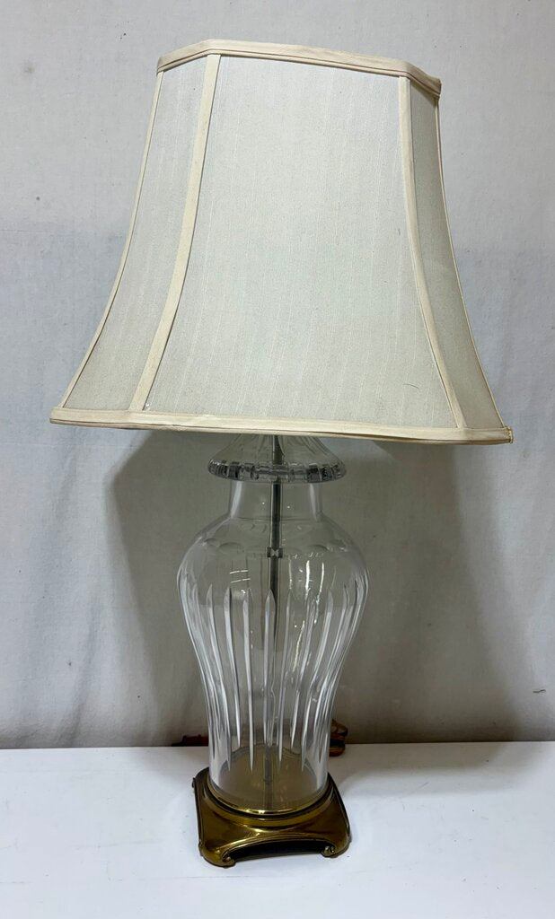 Ethan Allen Cut Glass Vase Style Table Lamp