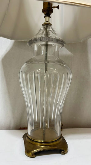Ethan Allen Cut Glass Vase Style Table Lamp