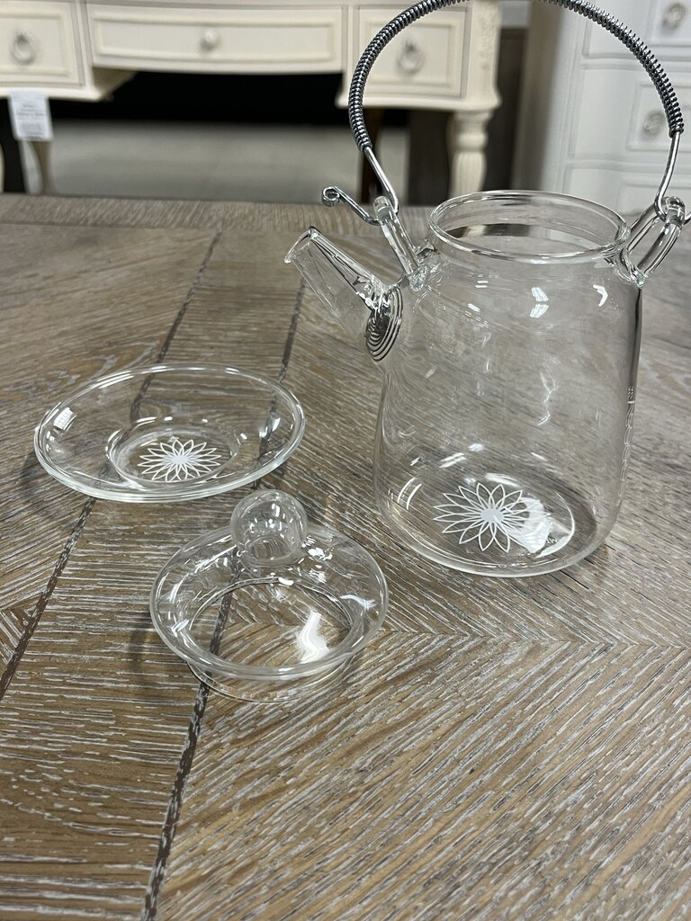 TEAPOSY Handmade Borosilicate Glass Teapot: 3 Pc