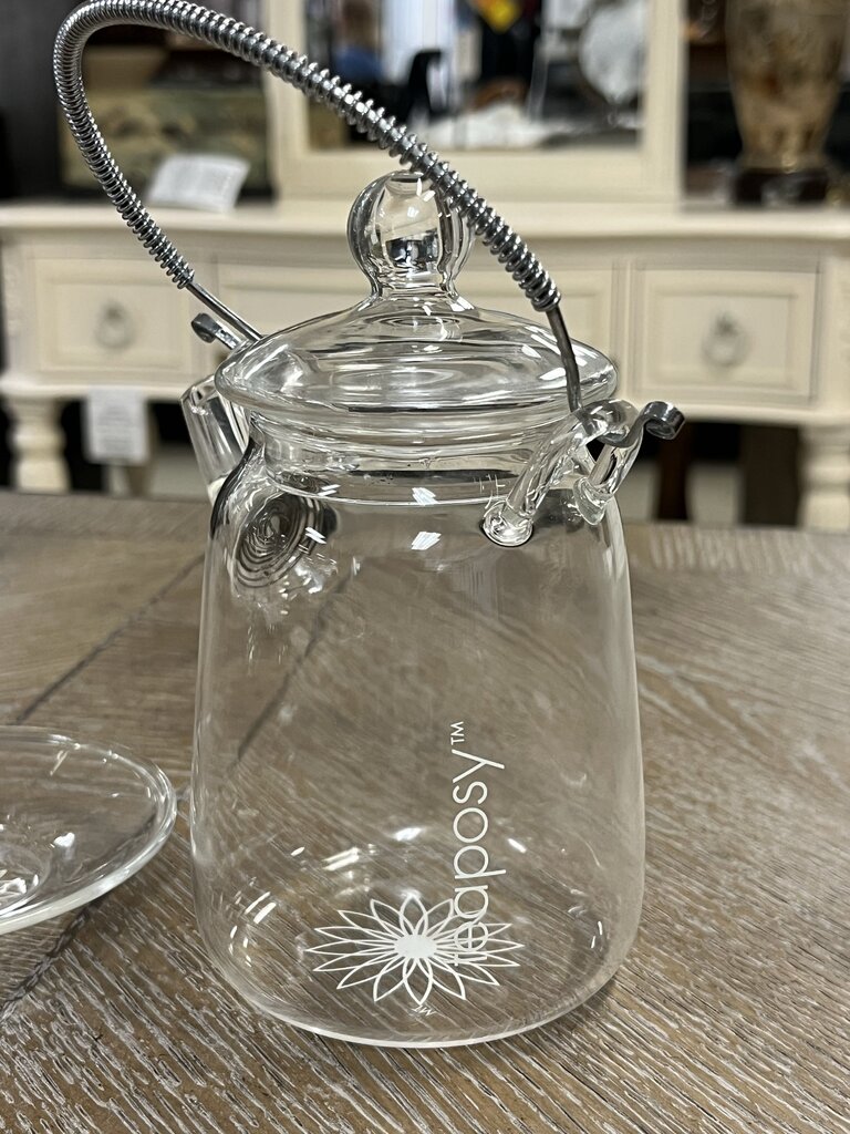 TEAPOSY Handmade Borosilicate Glass Teapot: 3 Pc