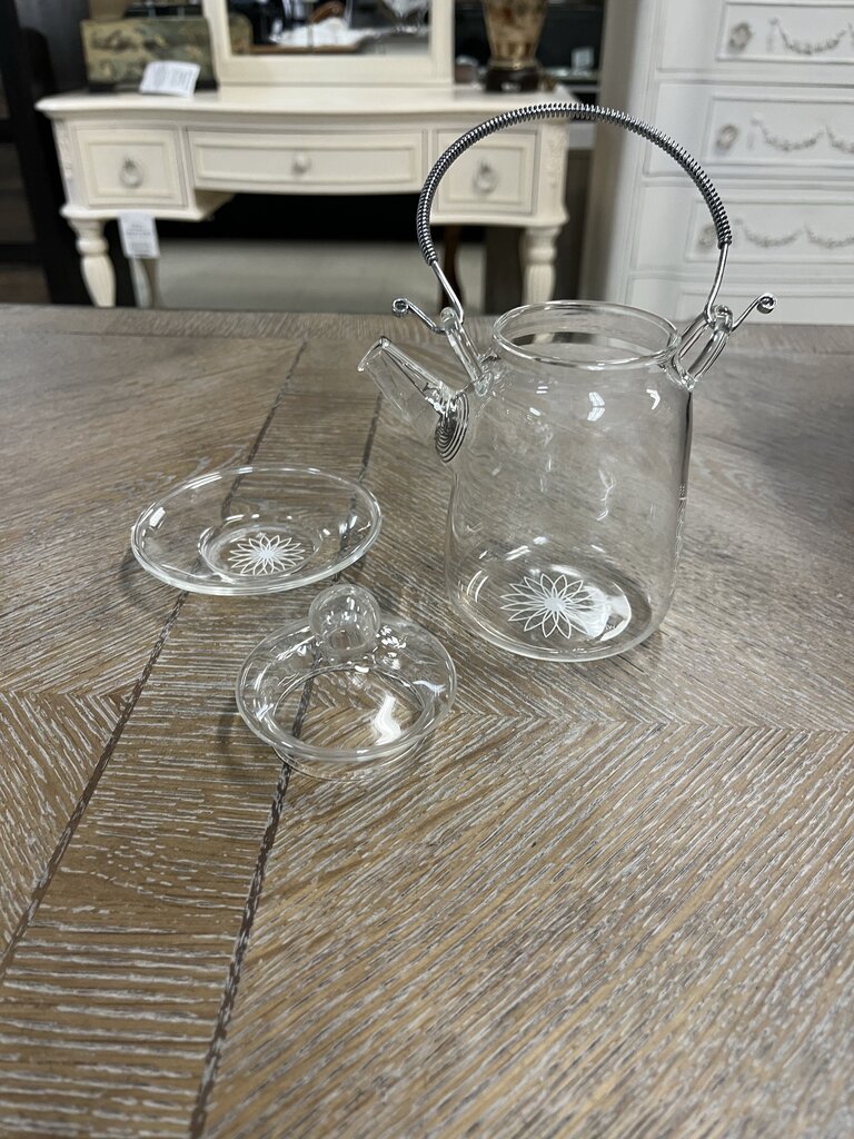 TEAPOSY Handmade Borosilicate Glass Teapot: 3 Pc