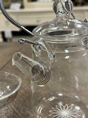 TEAPOSY Handmade Borosilicate Glass Teapot: 3 Pc