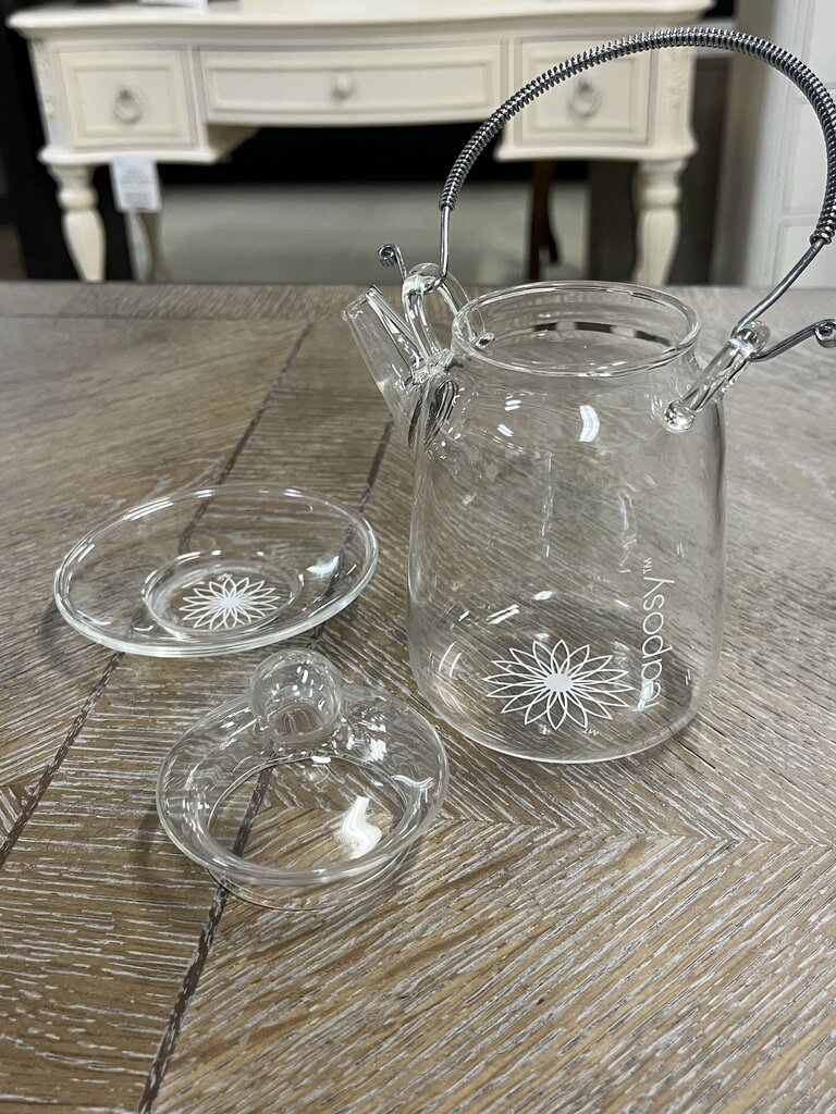 TEAPOSY Handmade Borosilicate Glass Teapot: 3 Pc
