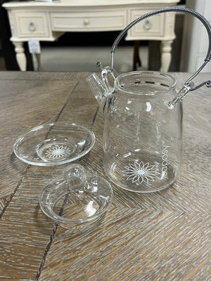 TEAPOSY Handmade Borosilicate Glass Teapot: 3 Pc