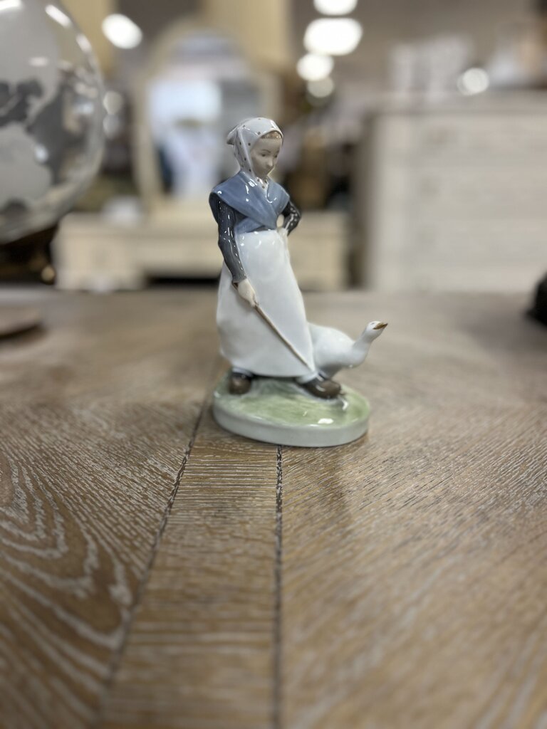 Royal Copenhagen Girl With Goose Porcelain