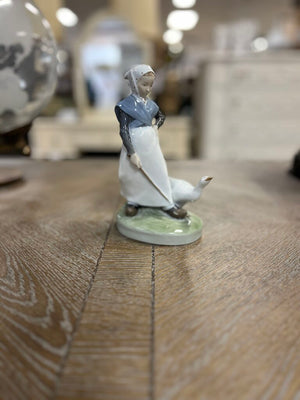 Royal Copenhagen Girl With Goose Porcelain