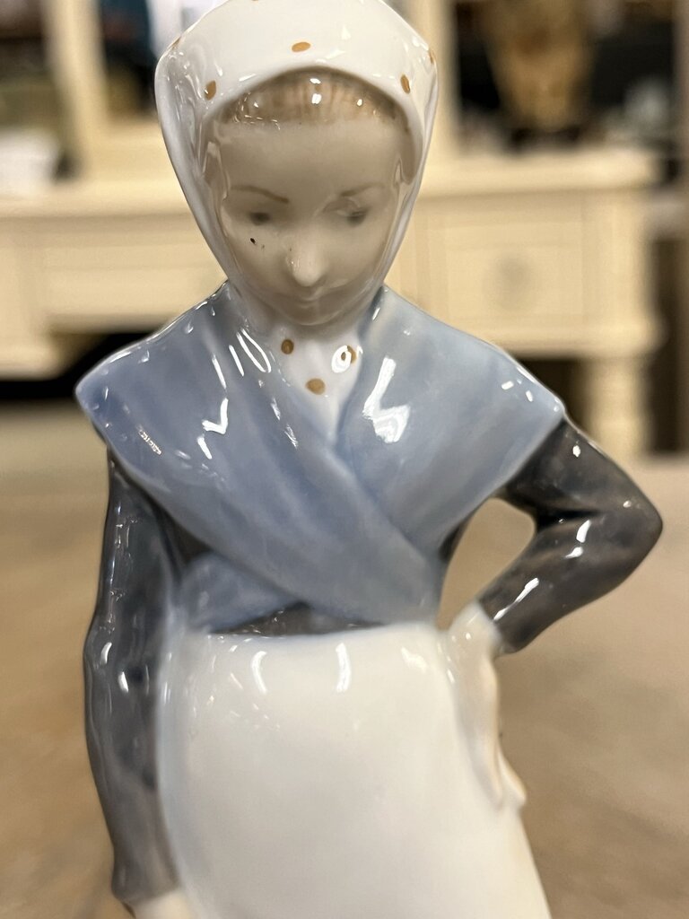 Royal Copenhagen Girl With Goose Porcelain