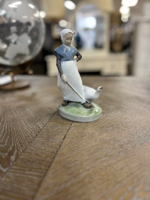 Royal Copenhagen Girl With Goose Porcelain