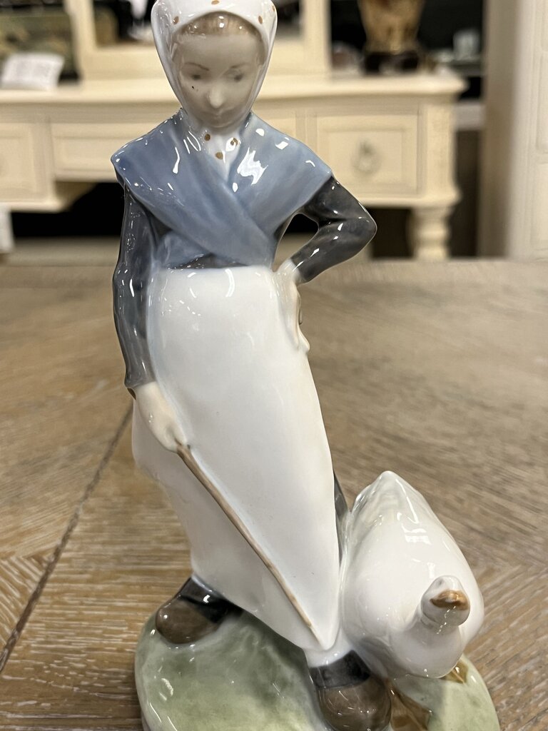 Royal Copenhagen Girl With Goose Porcelain