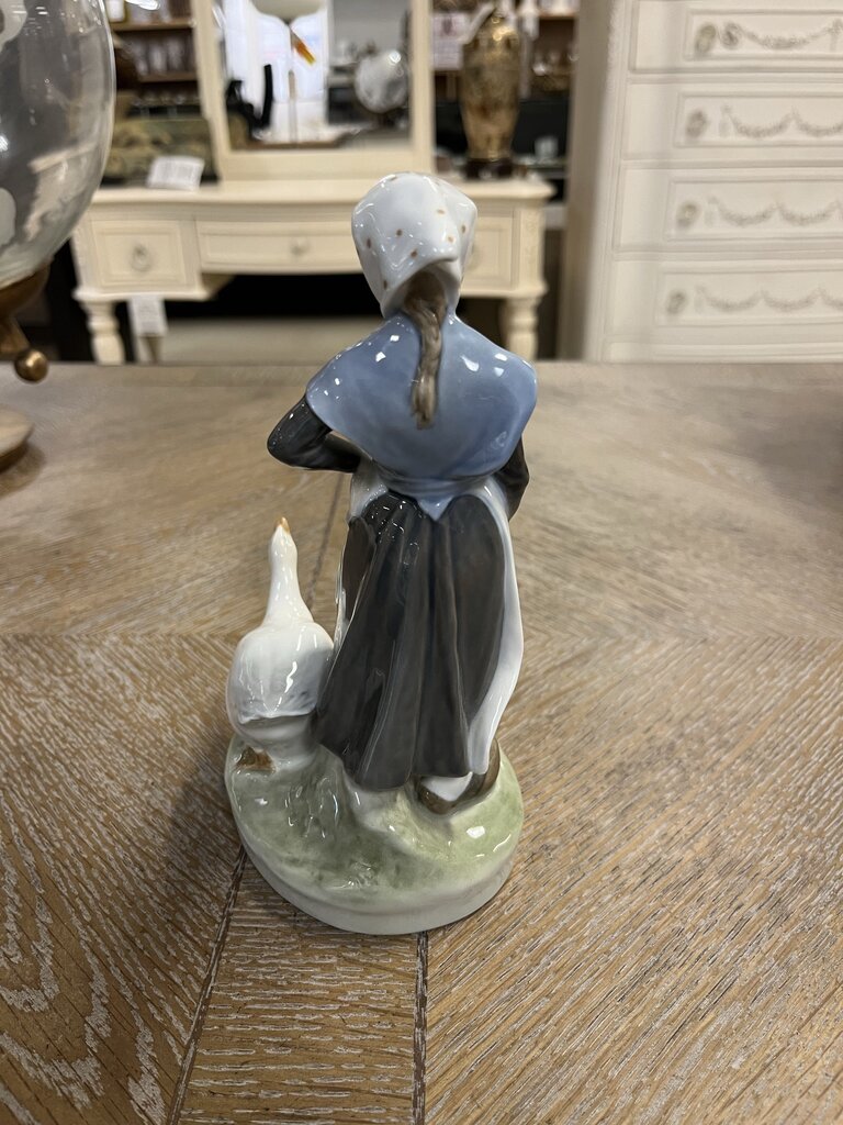 Royal Copenhagen Girl With Goose Porcelain
