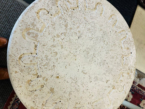French Stone Top Accent Table 24x24" H